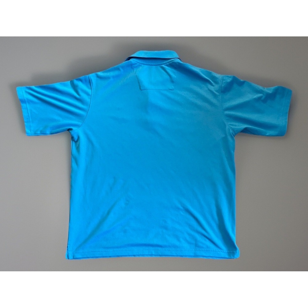 Antigua Short Sleeve Collared Golf Polo Shirt Embroidered Logo Blue Medium JBHS - Picture 2 of 8